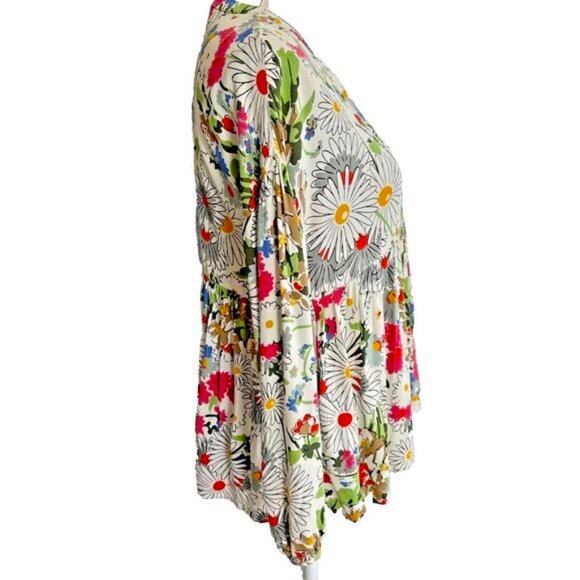 ZARA Floral Peplum Blouse | Boho Garden Vibes Size S - Picture 4 of 8